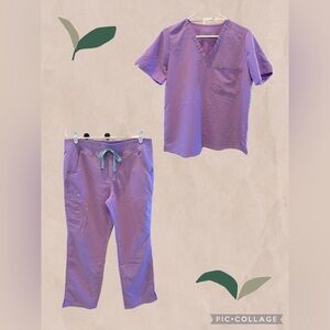 FIGS Lilac Dawn Scrub Set- Women’s Large Top and Pant